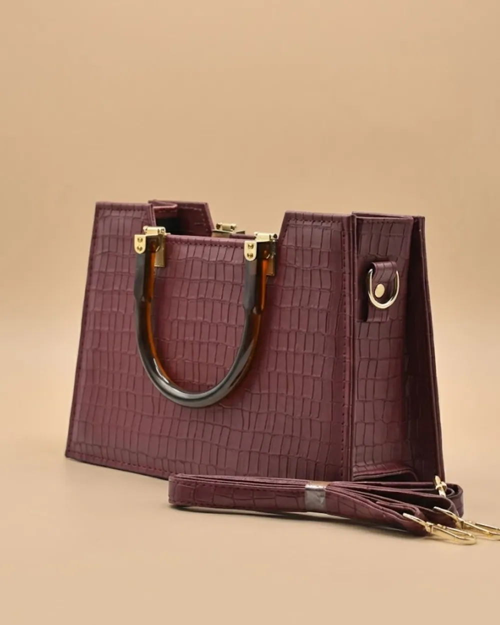 Atek - Cross Body Bag - Mehroon, view 1