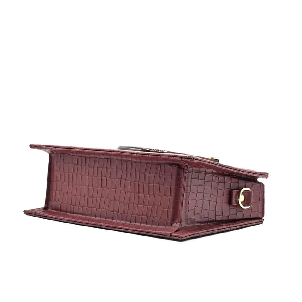 Atek - Cross Body Bag - Mehroon, view 4