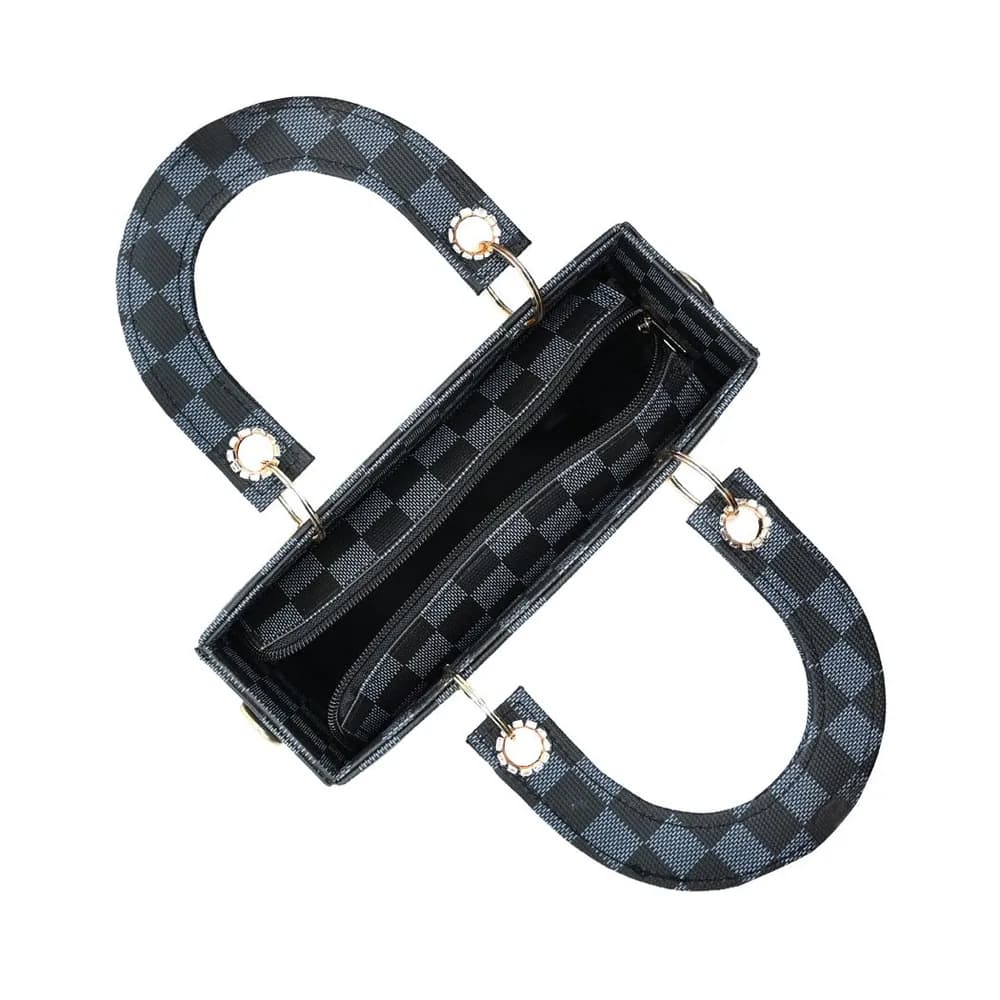 Checker Mini Crossbody Bag - Black, view 5