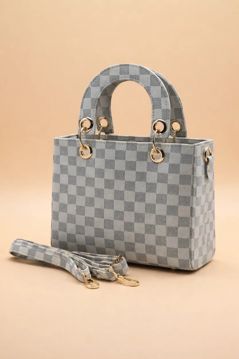 Checker Mini Crossbody Bag - Grey, view 1