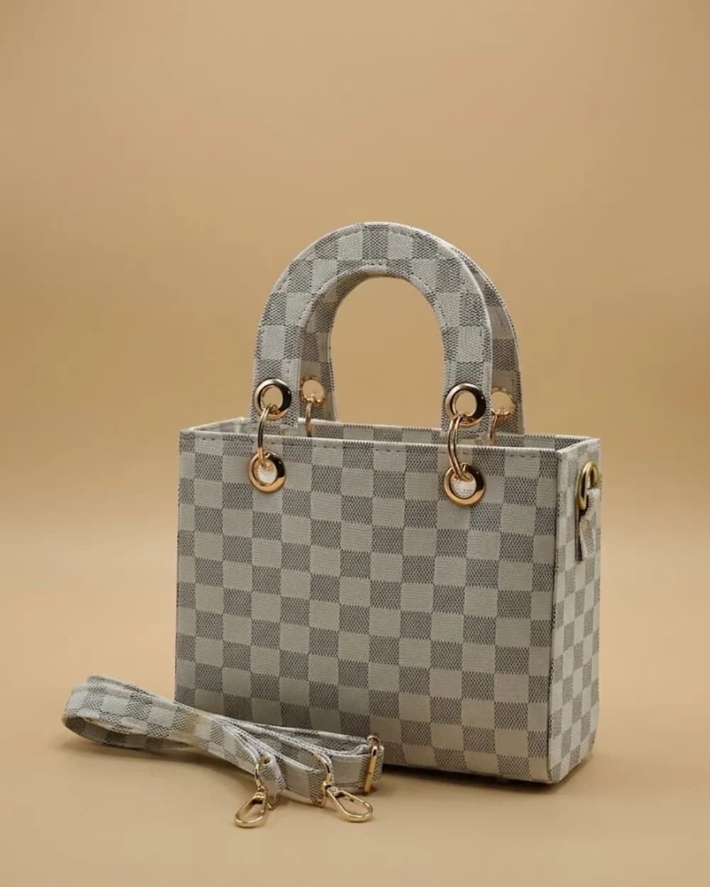 Checker Mini Crossbody Bag - Grey, view 2