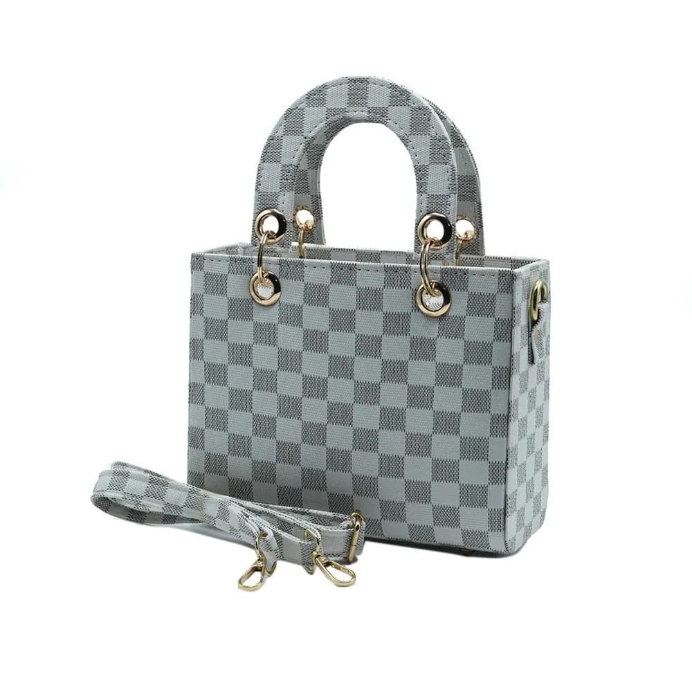 Checker Mini Crossbody Bag - Grey, view 3