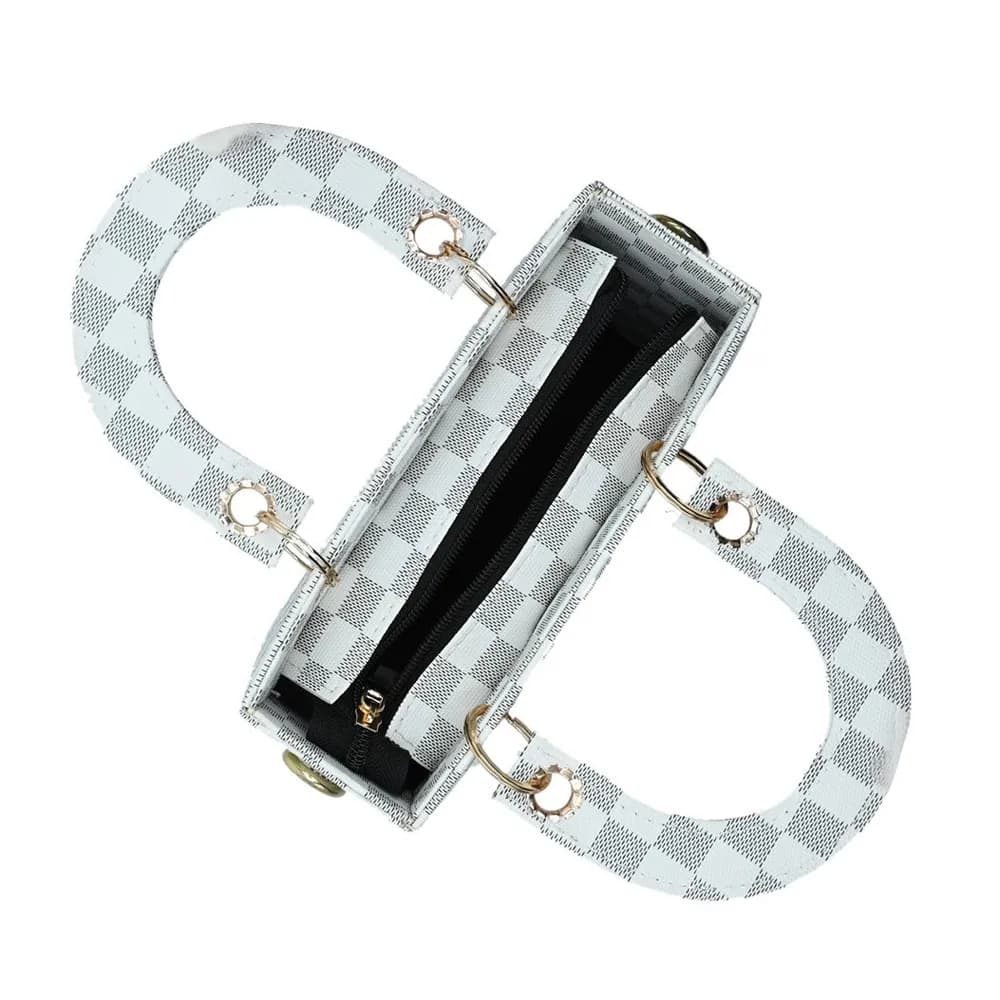 Checker Mini Crossbody Bag - Grey, view 6