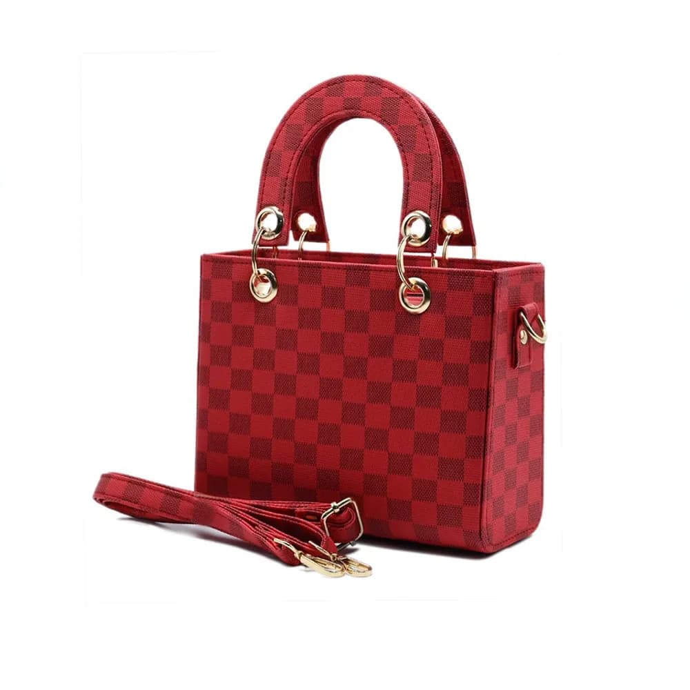 Checker Mini Crossbody Bag - Red, view 2
