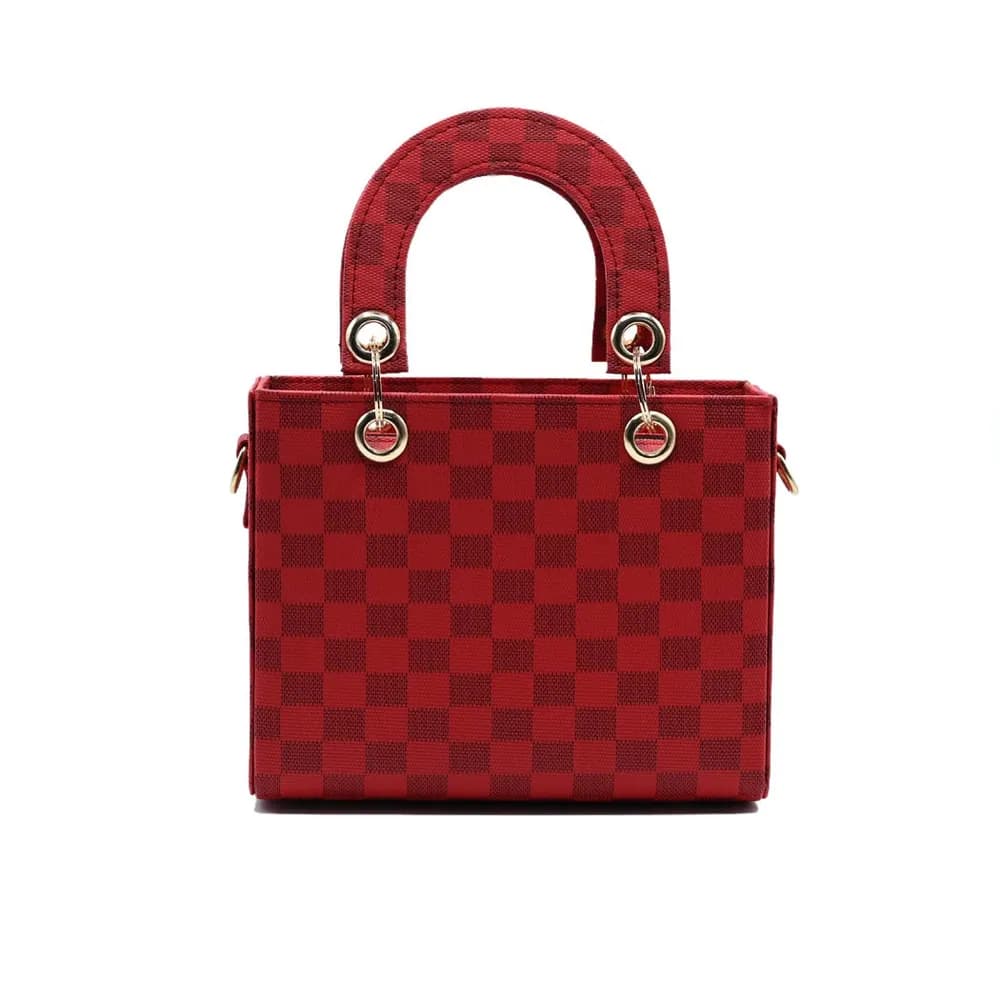 Checker Mini Crossbody Bag - Red, view 3