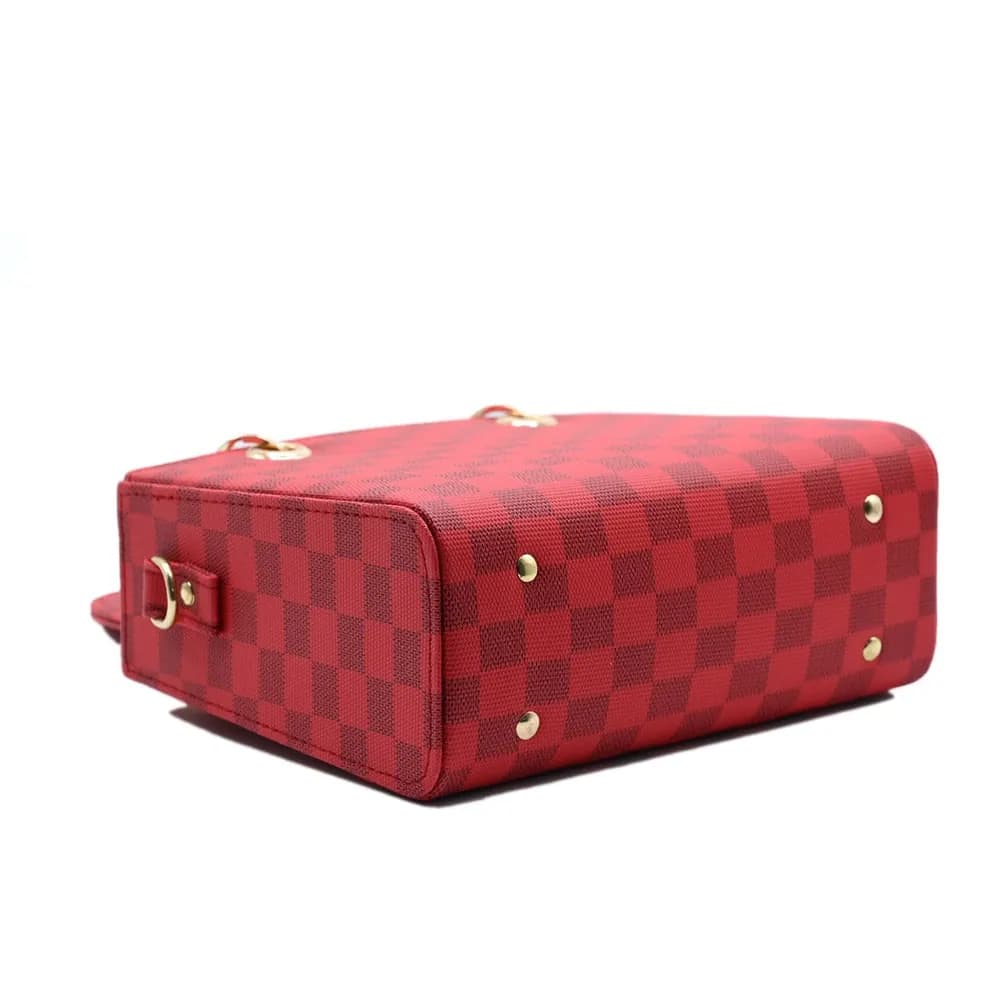 Checker Mini Crossbody Bag - Red, view 4