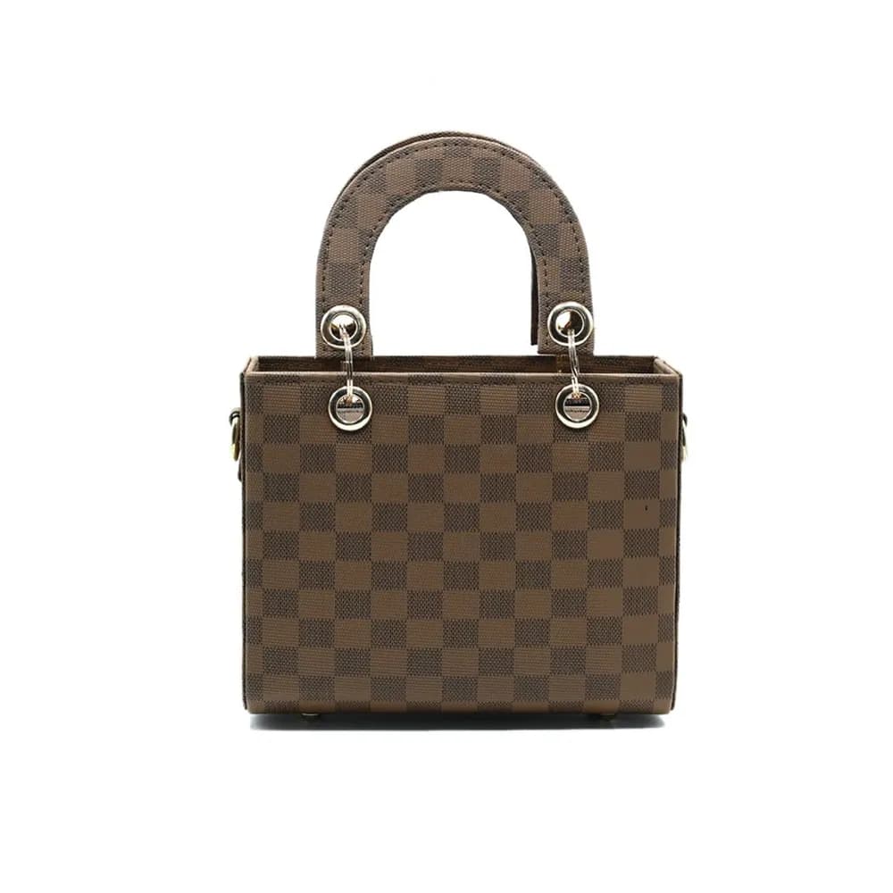 Checker Mini Crossbody - Brown, view 2