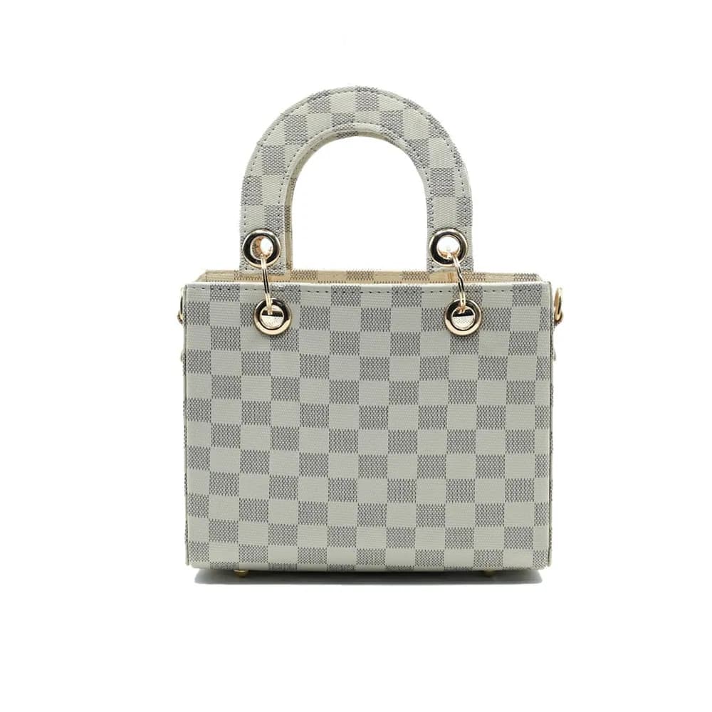 Checker Mini Crossbody - White, view 2