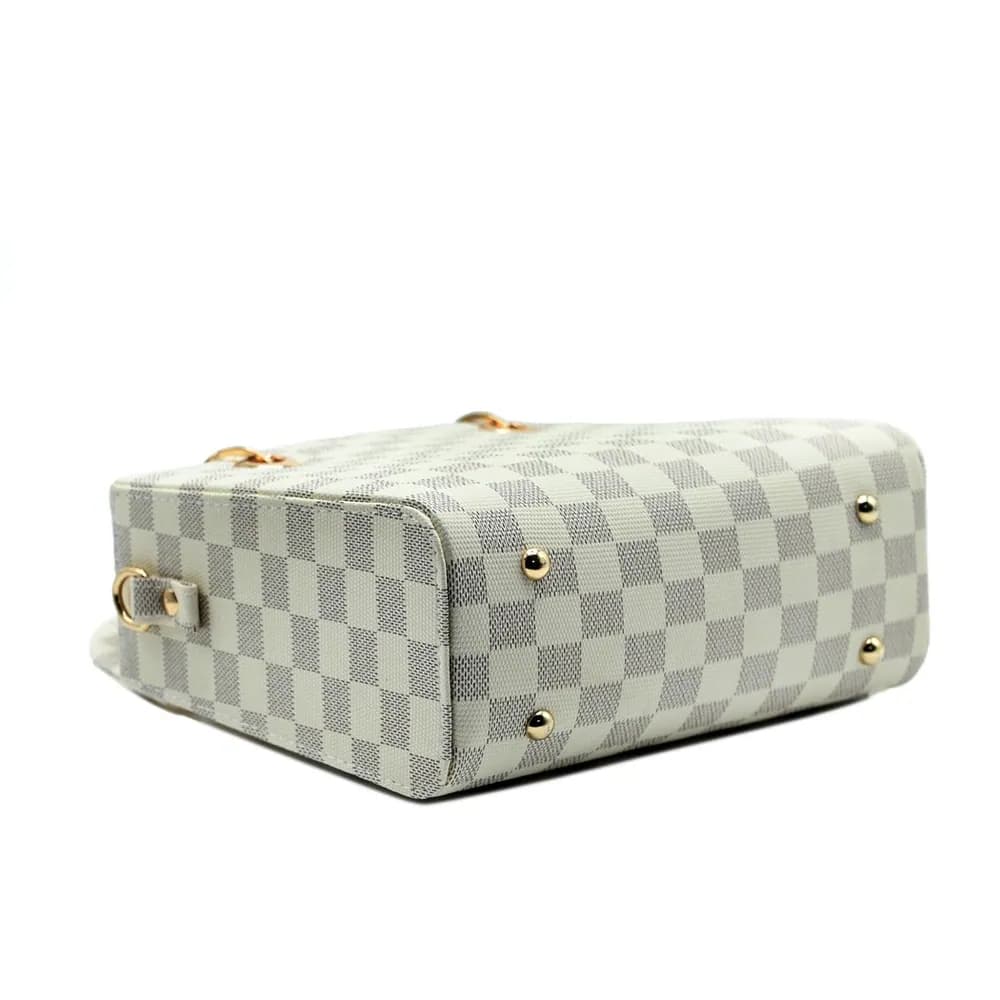 Checker Mini Crossbody - White, view 4