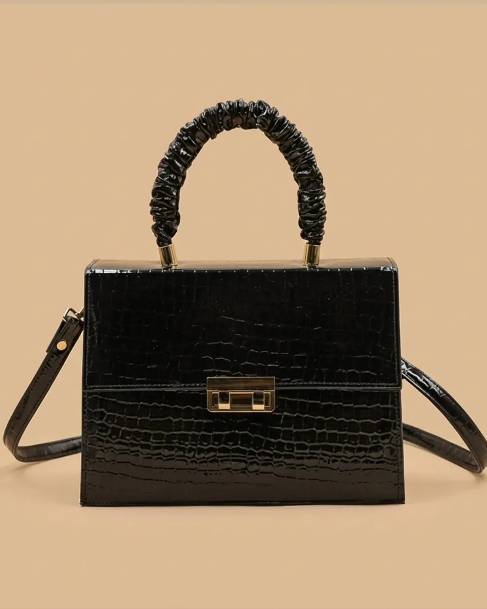 Leather Crossbody Bag - Black, view 1