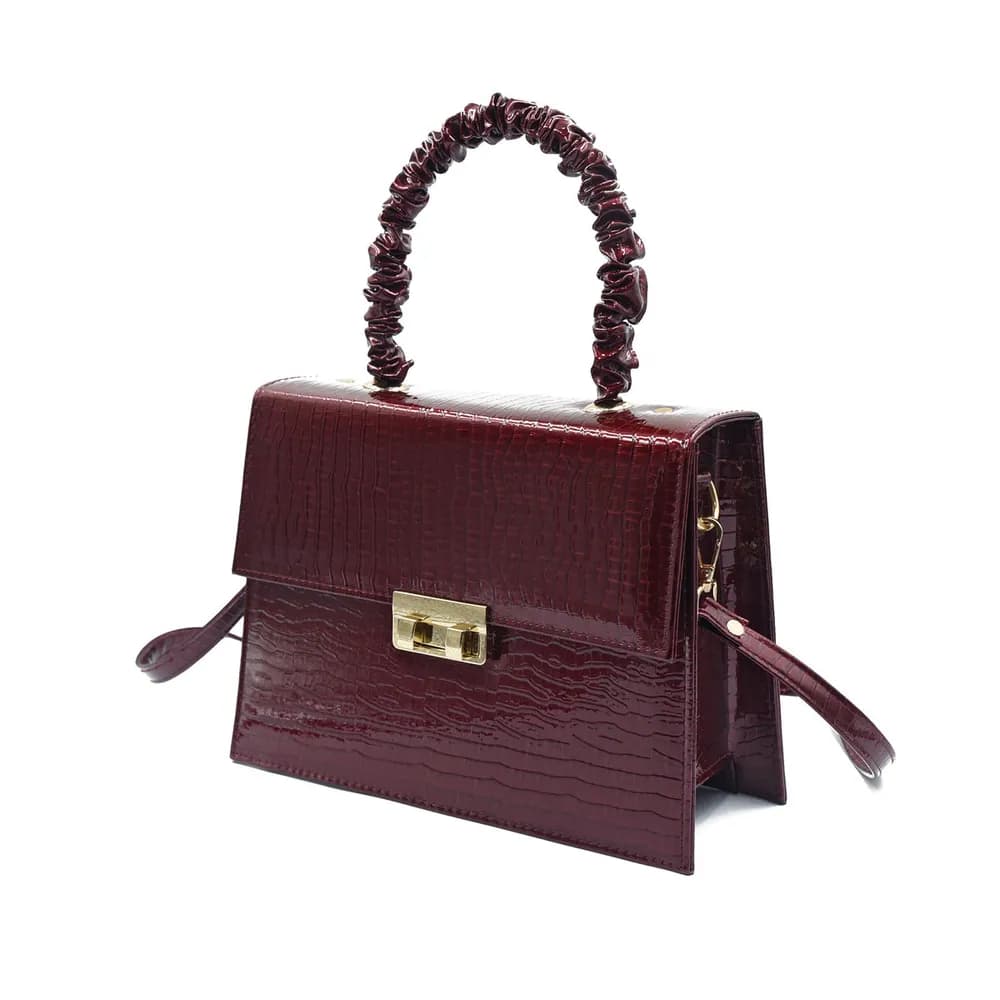 Leather Crossbody Bag - Maroon, view 3