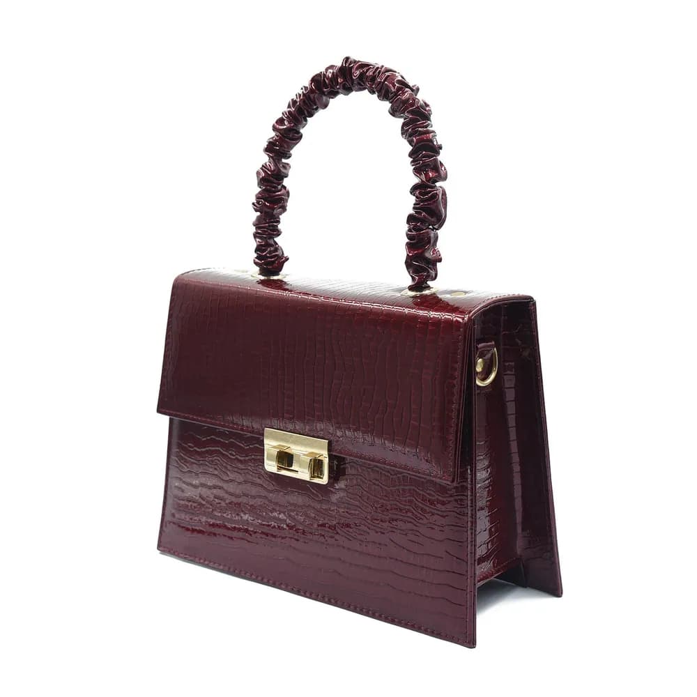 Leather Crossbody Bag - Maroon, view 4