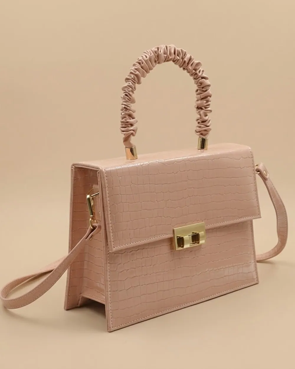 Leather Crossbody Bag - Peach, view 1