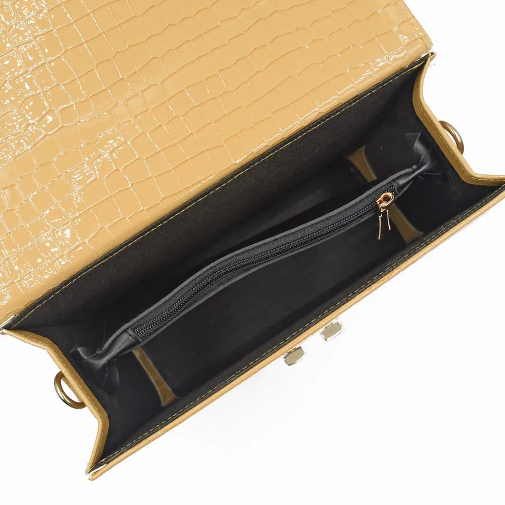 Leather Crossbody Bag - Skin Beige, view 6