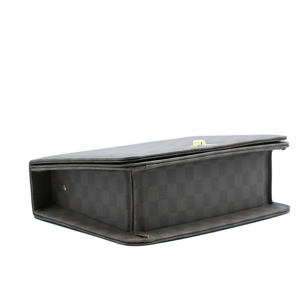 Luxury Grid Chain Bag Dark Brown, view 4
