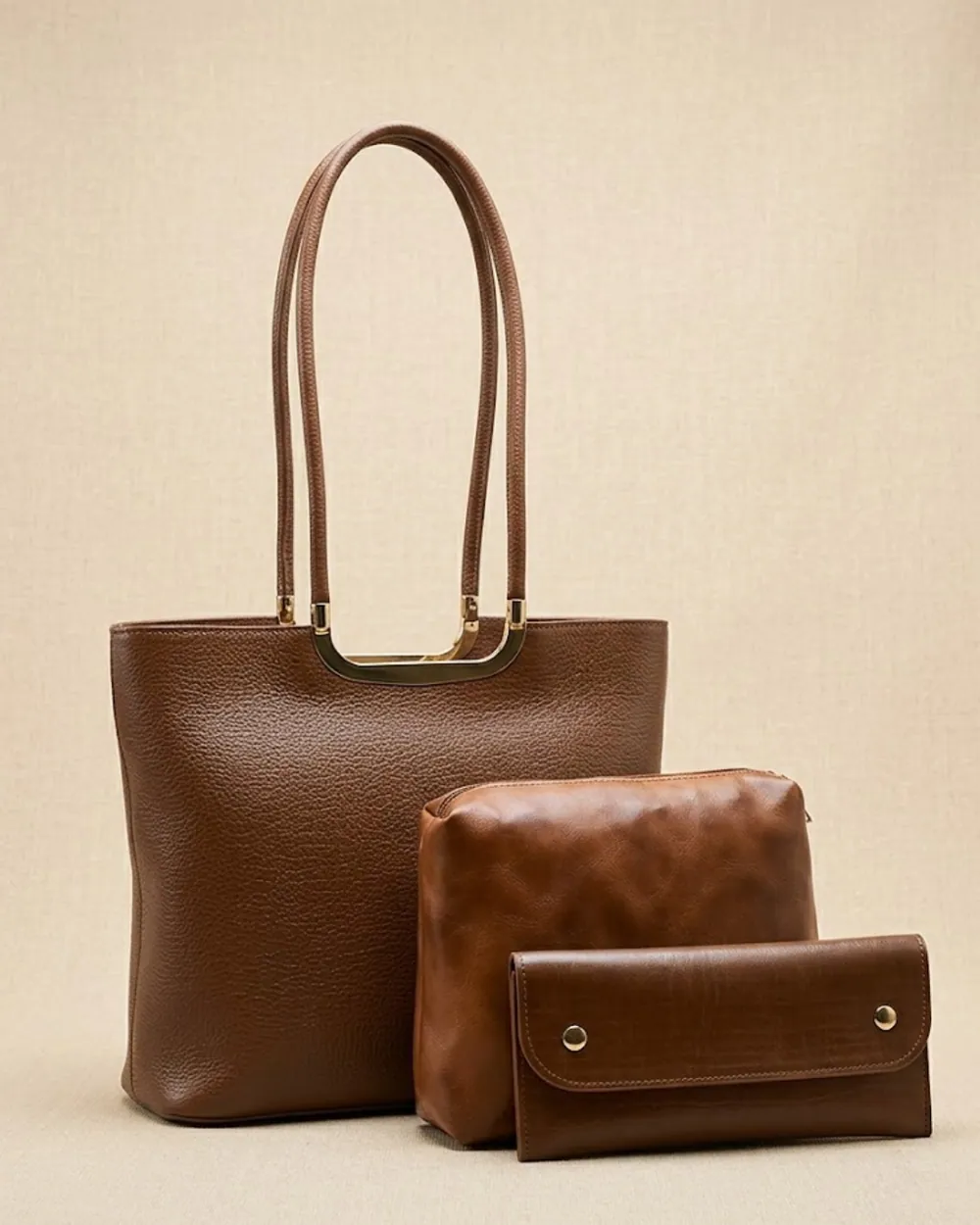 Metro Luxe Tote Set Brown, view 1
