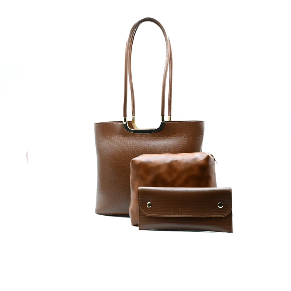 Metro Luxe Tote Set Brown, view 3