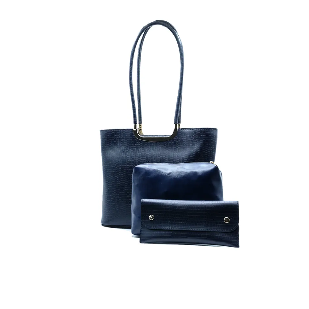Metro Luxe Tote Set Navy Blue, view 3