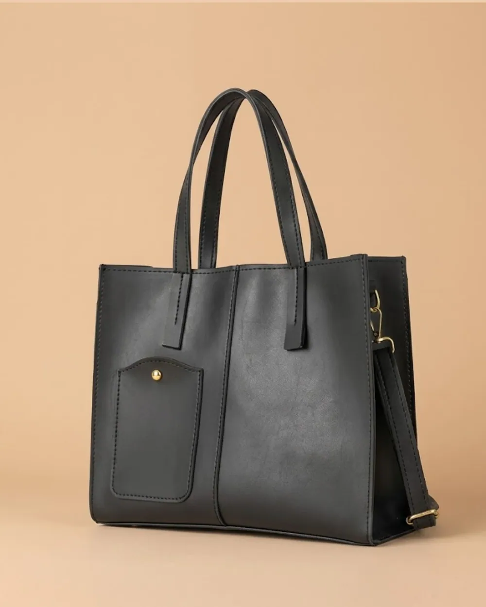 Modern Pocket Tote Black, view 1