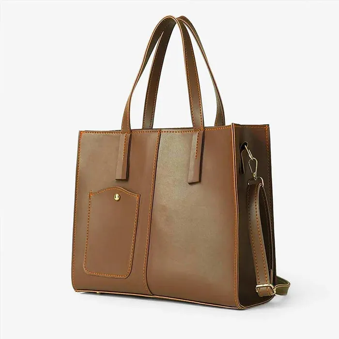 Modern Pocket Tote Brown, view 2