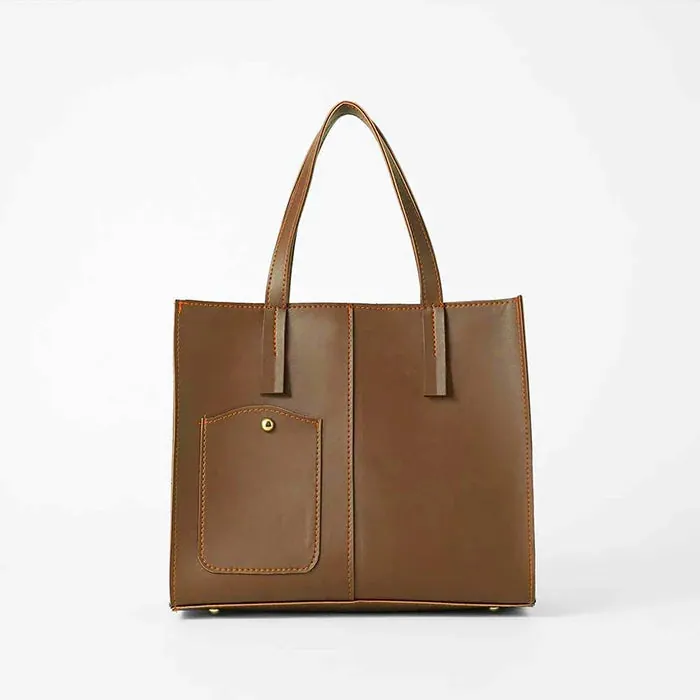 Modern Pocket Tote Brown, view 3