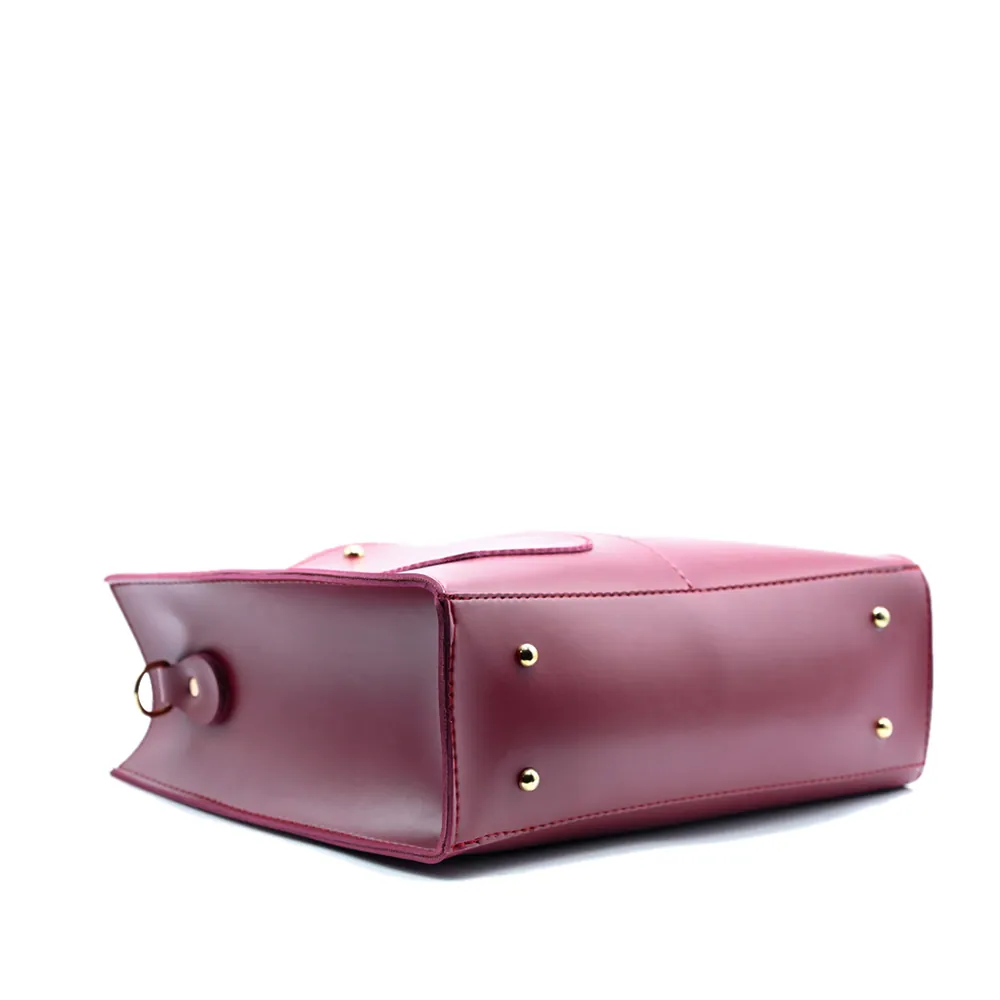 Modern Pocket Tote Maroon, view 5