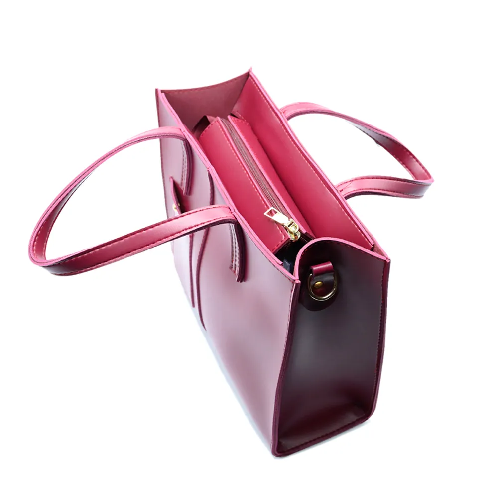 Modern Pocket Tote Maroon, view 6