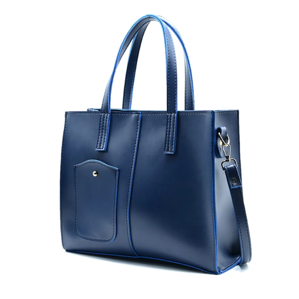 Modern Pocket Tote Navy Blue, view 2