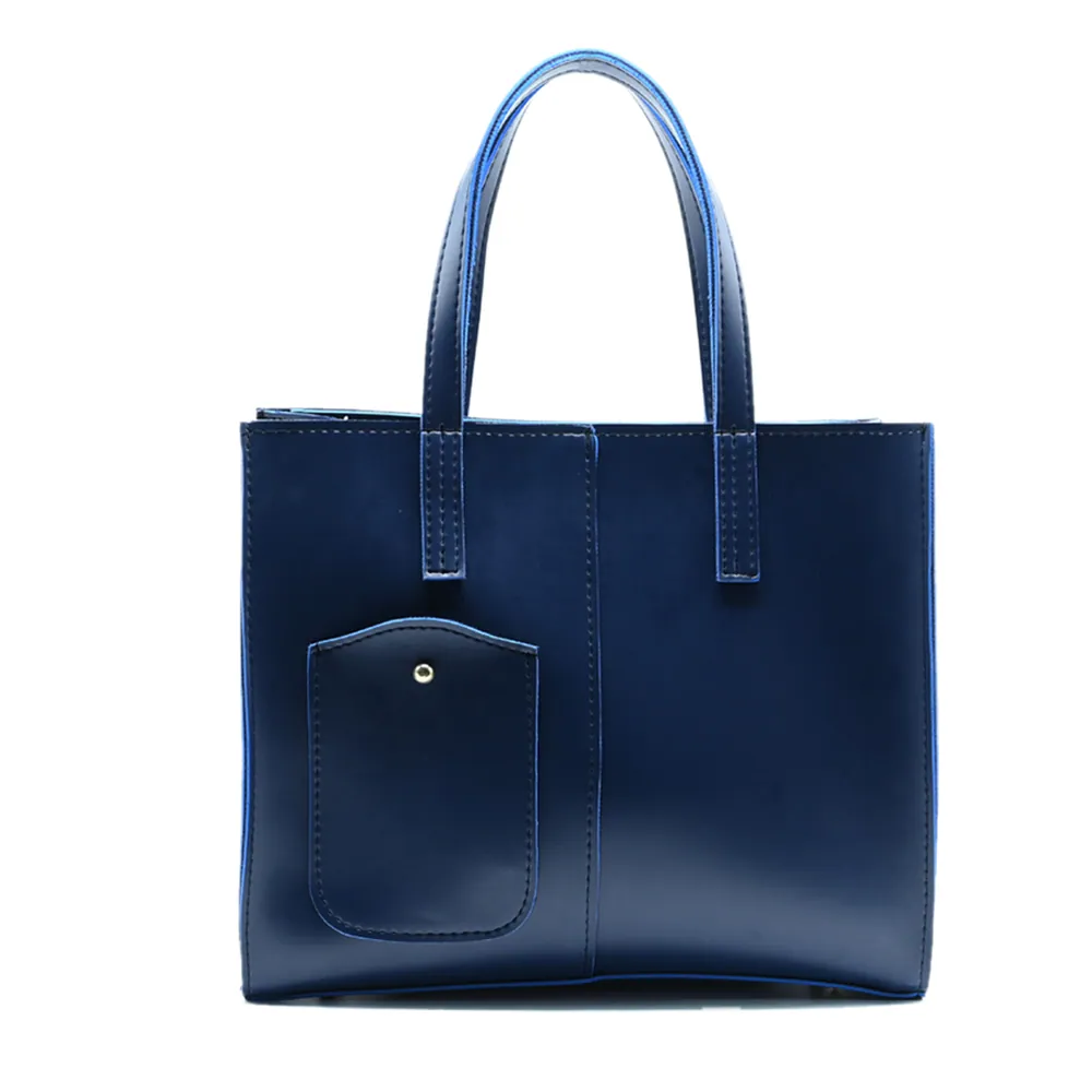 Modern Pocket Tote Navy Blue, view 3