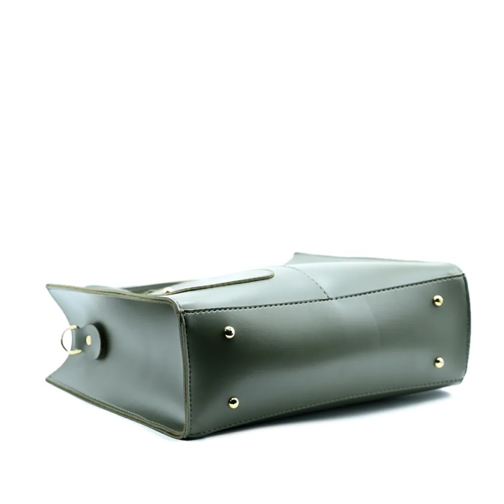 Modern Pocket Tote Olive Green, view 4