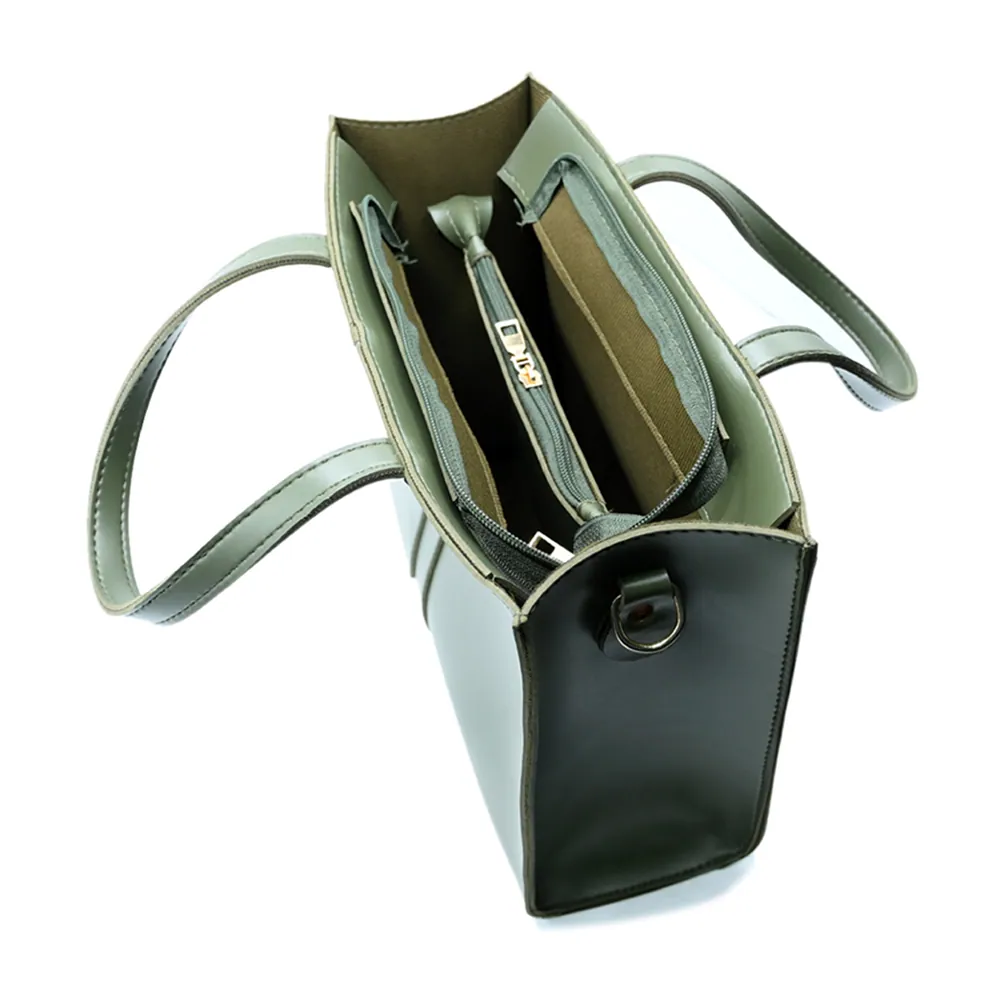 Modern Pocket Tote Olive Green, view 6