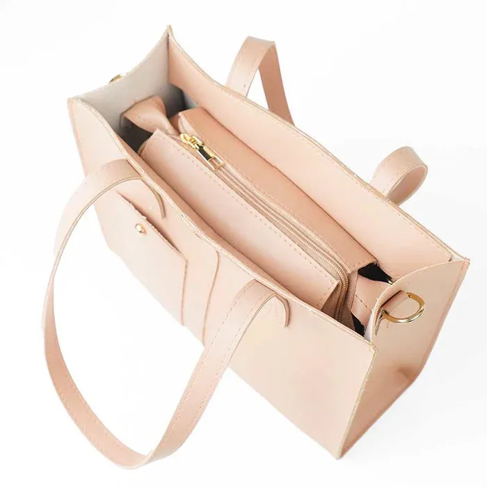 Modern Pocket Tote Peach, view 4