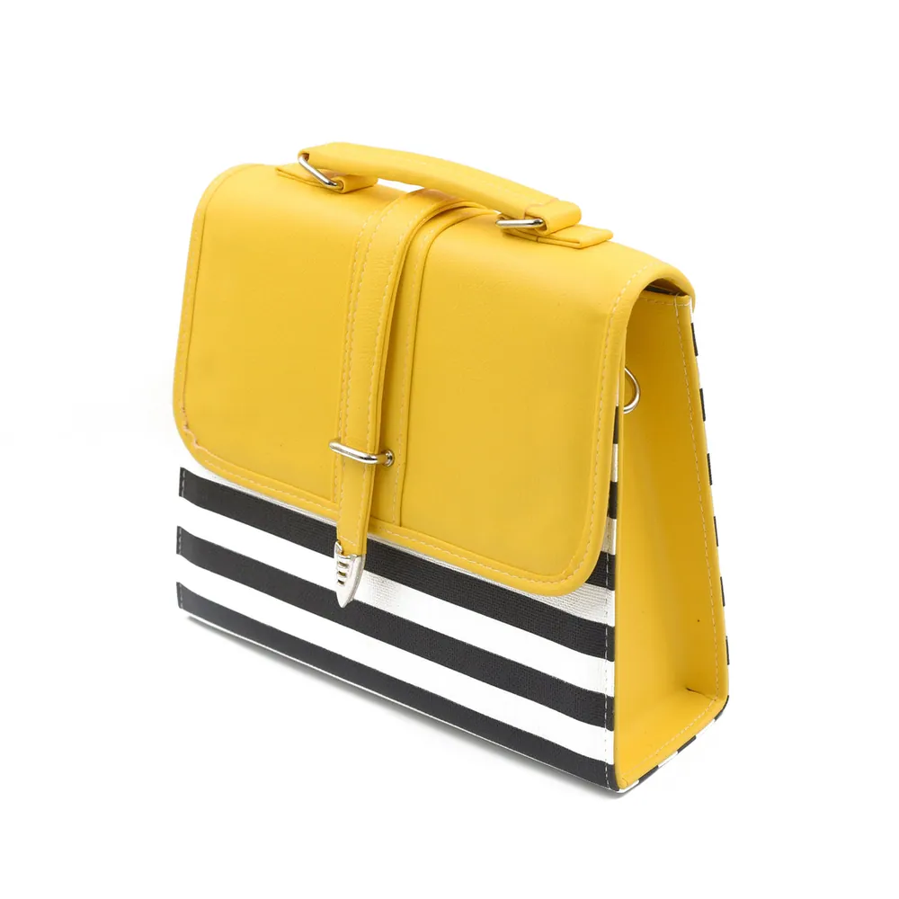 Multi Color Crossbody Bag - Black & Yellow, view 3