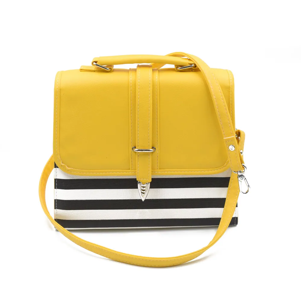 Multi Color Crossbody Bag - Black & Yellow, view 4
