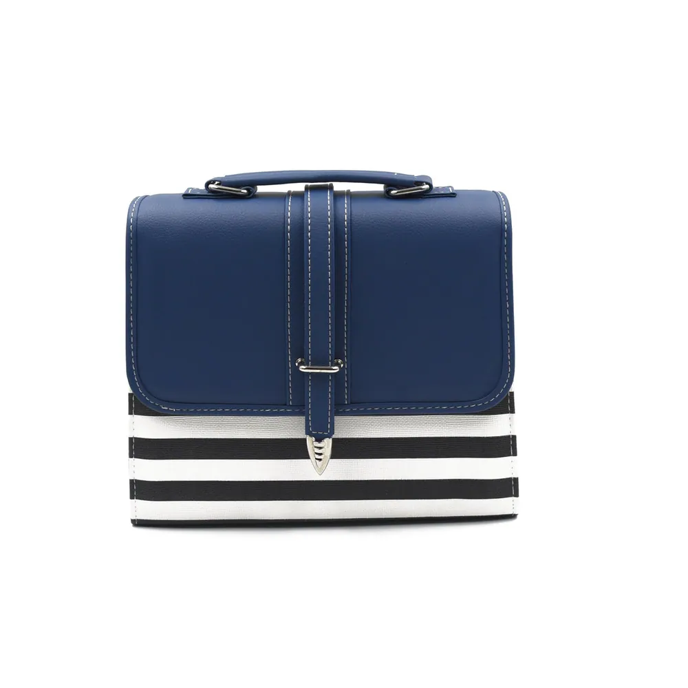 Multi Color Crossbody Bag - Blue & Black, view 2