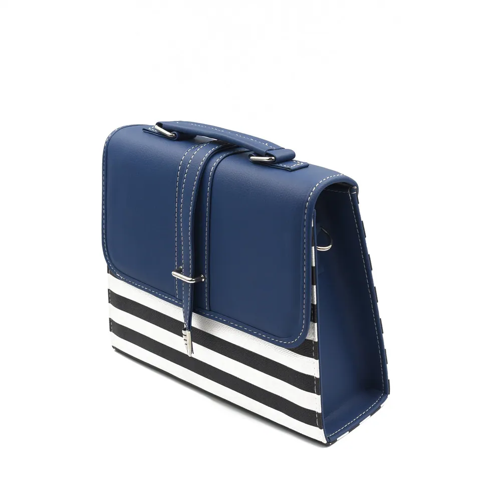 Multi Color Crossbody Bag - Blue & Black, view 3