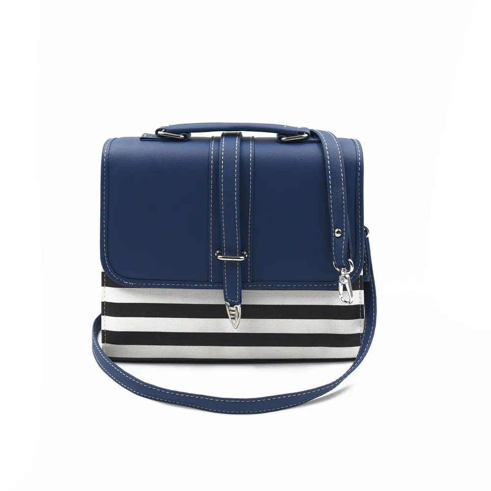 Multi Color Crossbody Bag - Blue & Black, view 4