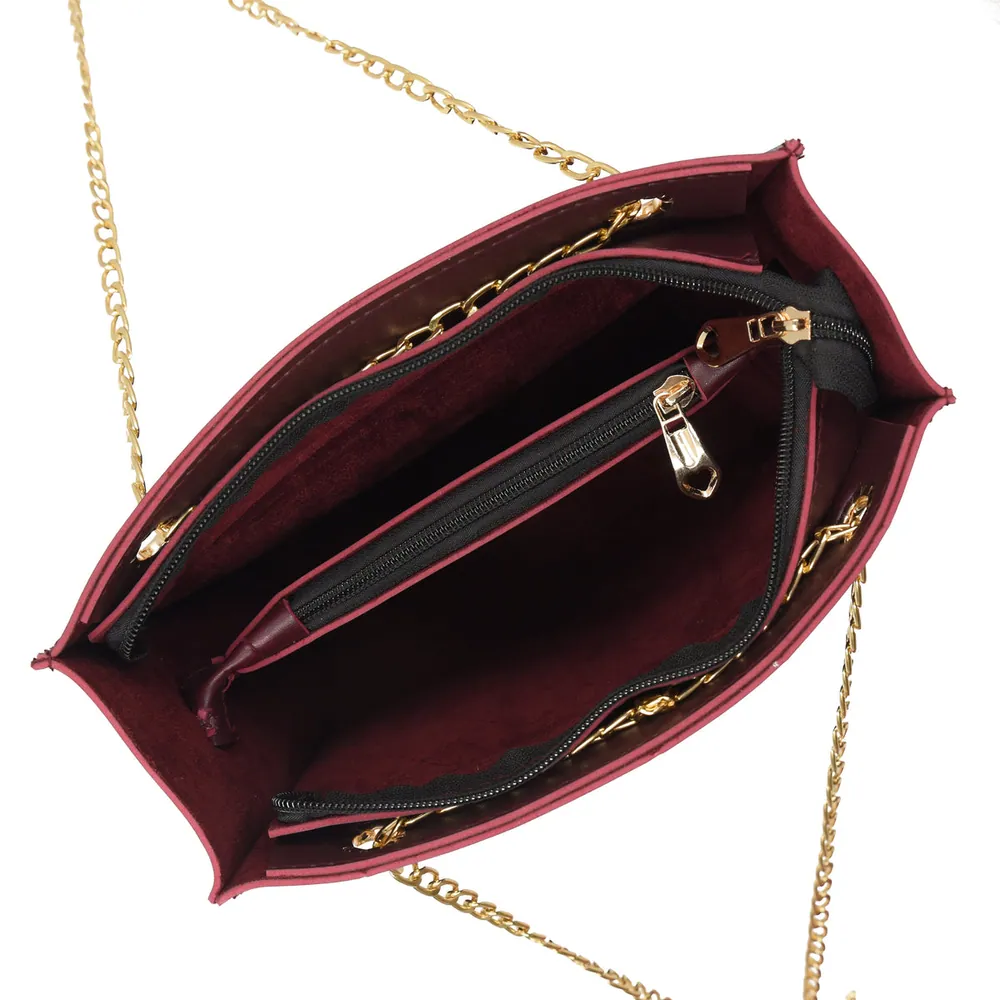 Regalia long chain crossbody Bag - Maroon, view 5