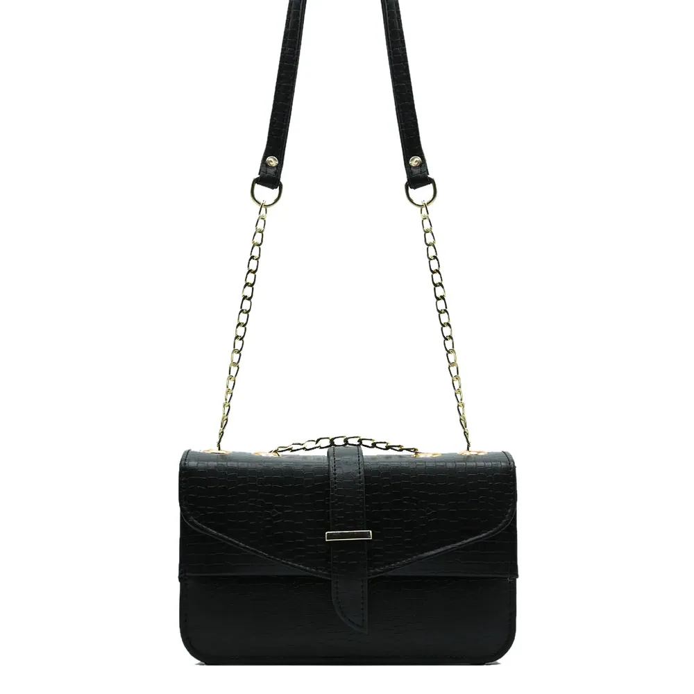 Stylisha crossbody chain bag - Black, view 2