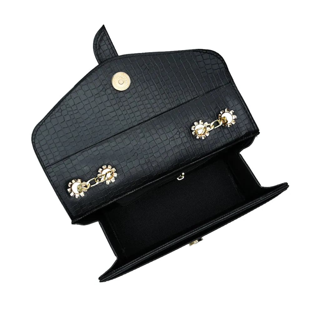 Stylisha crossbody chain bag - Black, view 5