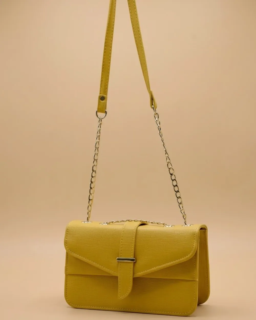 Stylisha Crossbody chain Bag - Yellow, view 1