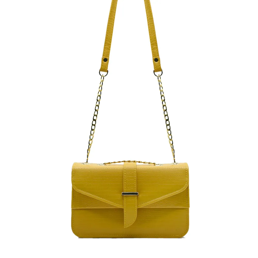 Stylisha Crossbody chain Bag - Yellow, view 2
