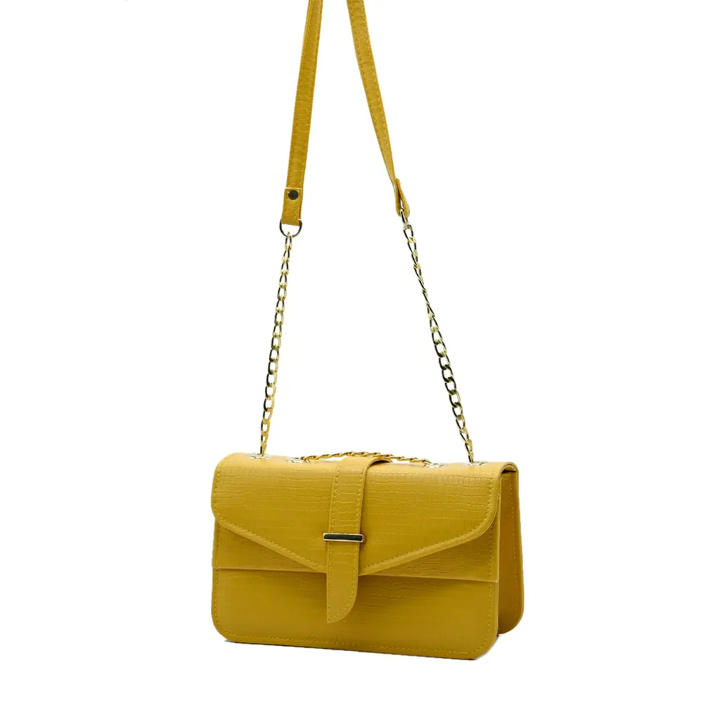 Stylisha Crossbody chain Bag - Yellow, view 3
