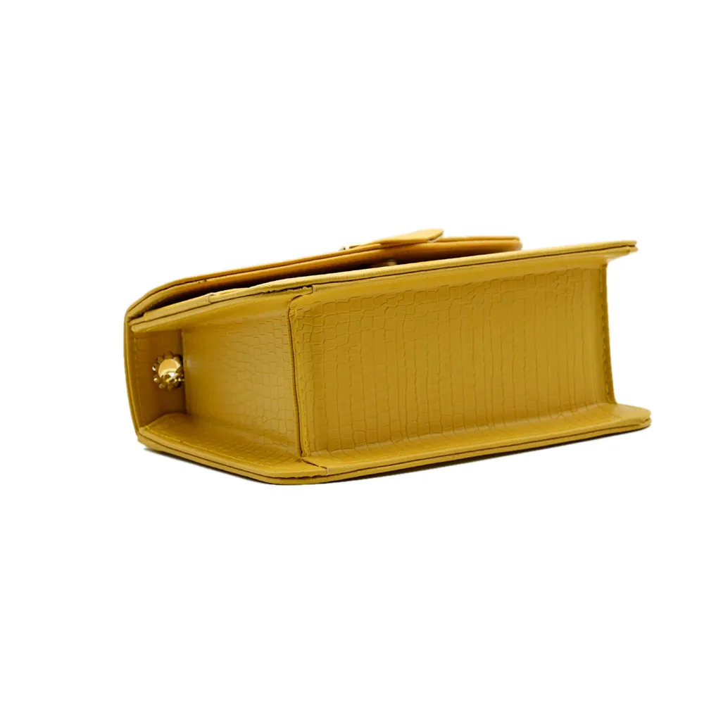 Stylisha Crossbody chain Bag - Yellow, view 4
