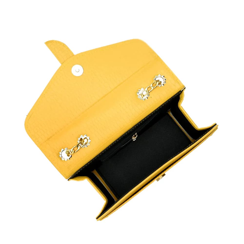Stylisha Crossbody chain Bag - Yellow, view 5