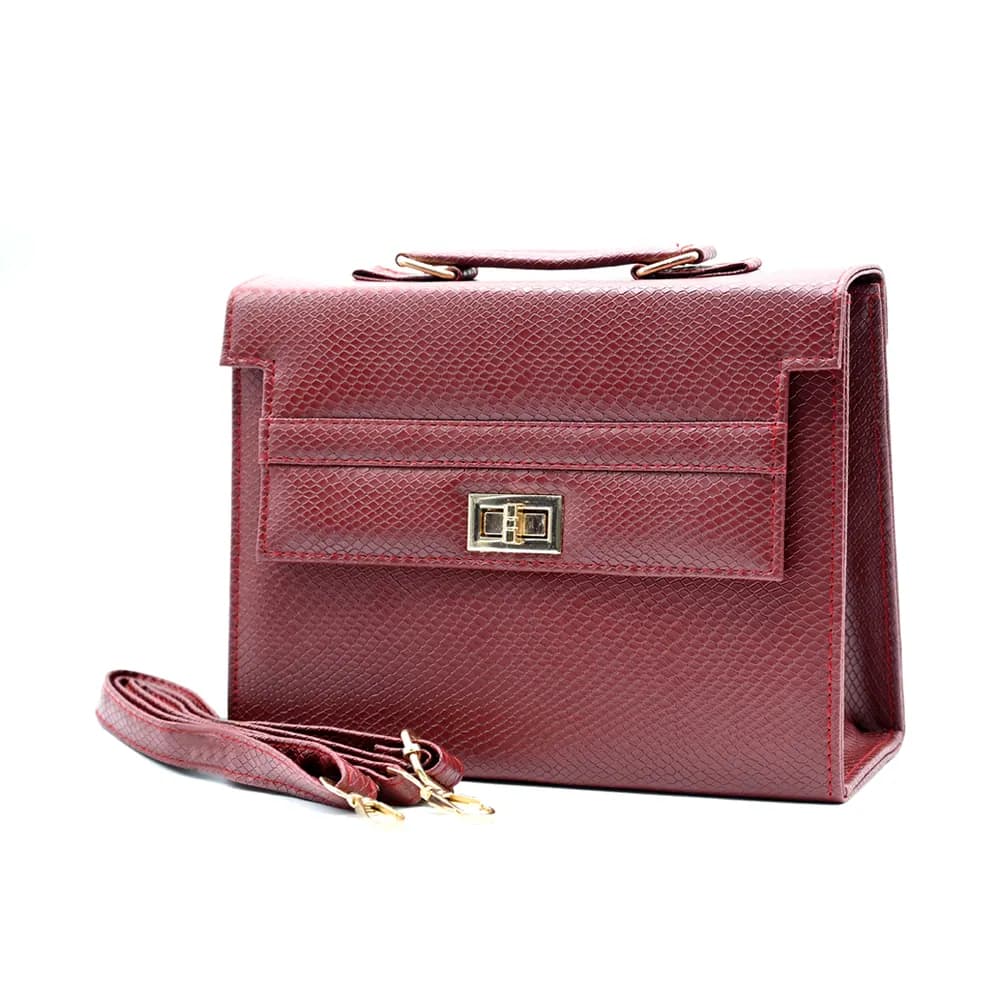 Claire Handbag For Women - Maroon, view 3