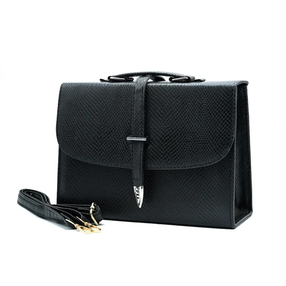 Classic Square Top Handle Bag - Black, view 3