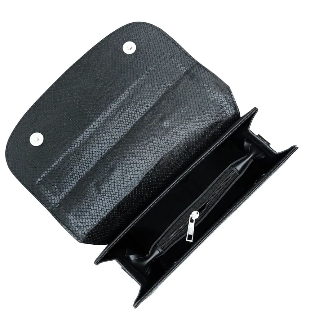 Classic Square Top Handle Bag - Black, view 5