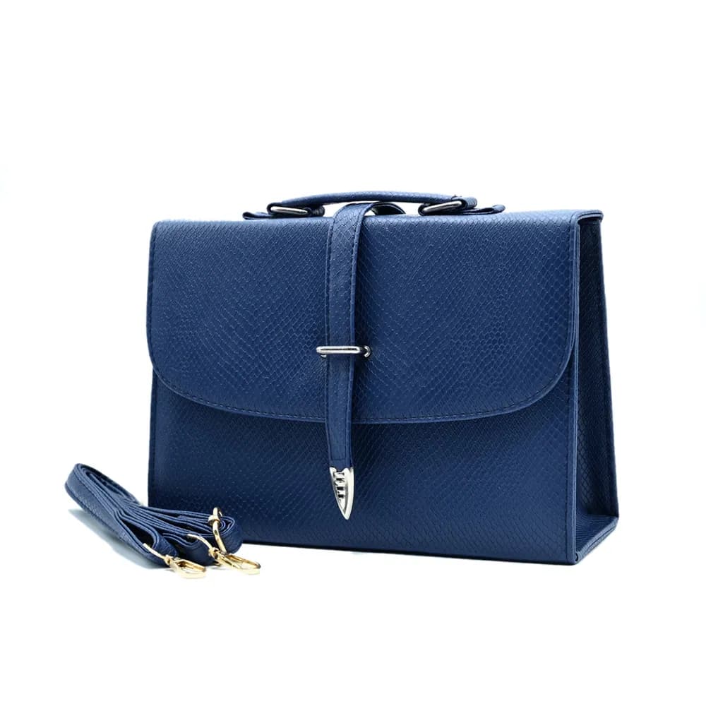 Classic Square Top Handle Bag - Blue, view 3