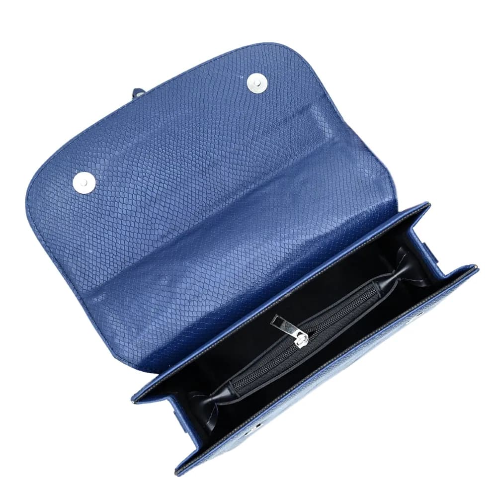 Classic Square Top Handle Bag - Blue, view 5